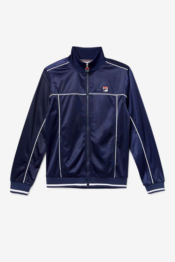 Fila Terry Track Men's Jackets - Navy,NZ 930-6953